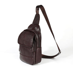Leather Sling Backpack Crossbody Shoulder Bag Travel Chest Bag