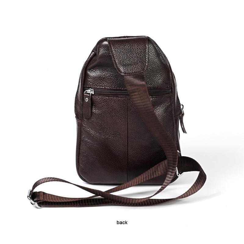 Leather Sling Backpack Crossbody Shoulder Bag Travel Chest Bag
