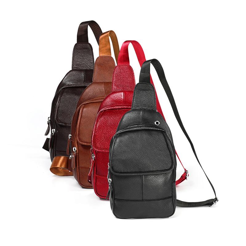 Leather Sling Backpack Crossbody Shoulder Bag Travel Chest Bag