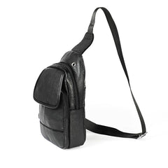 Leather Sling Backpack Crossbody Shoulder Bag Travel Chest Bag