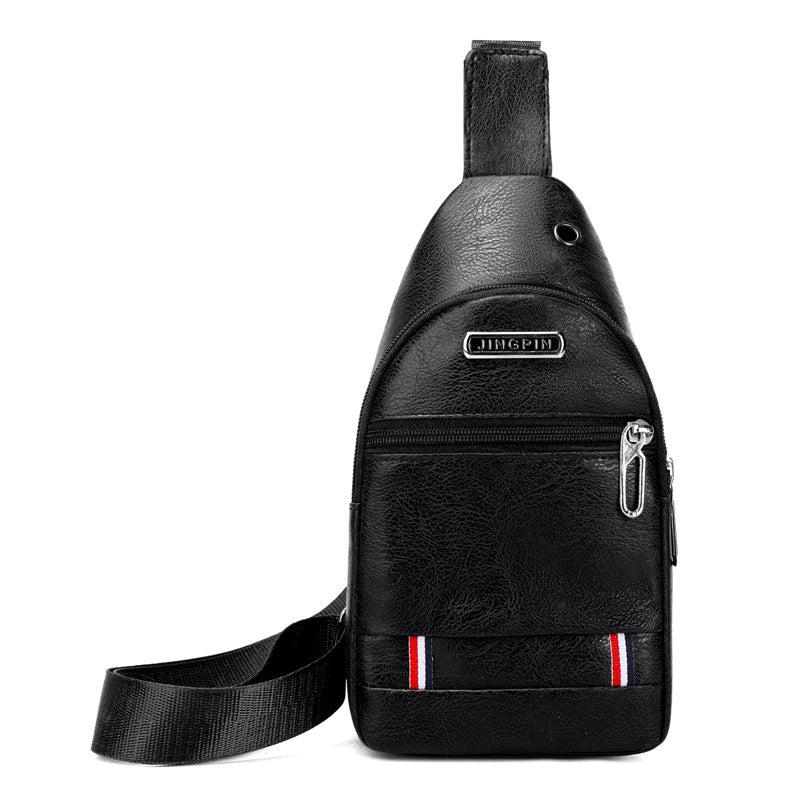 Men's Chest Bag - Casual PU Shoulder Messenger Bag