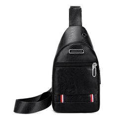 Men's Chest Bag - Casual PU Shoulder Messenger Bag