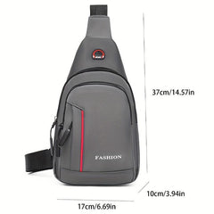 Large Capacity Casual Men's Messenger Bag Solid Chest Bag