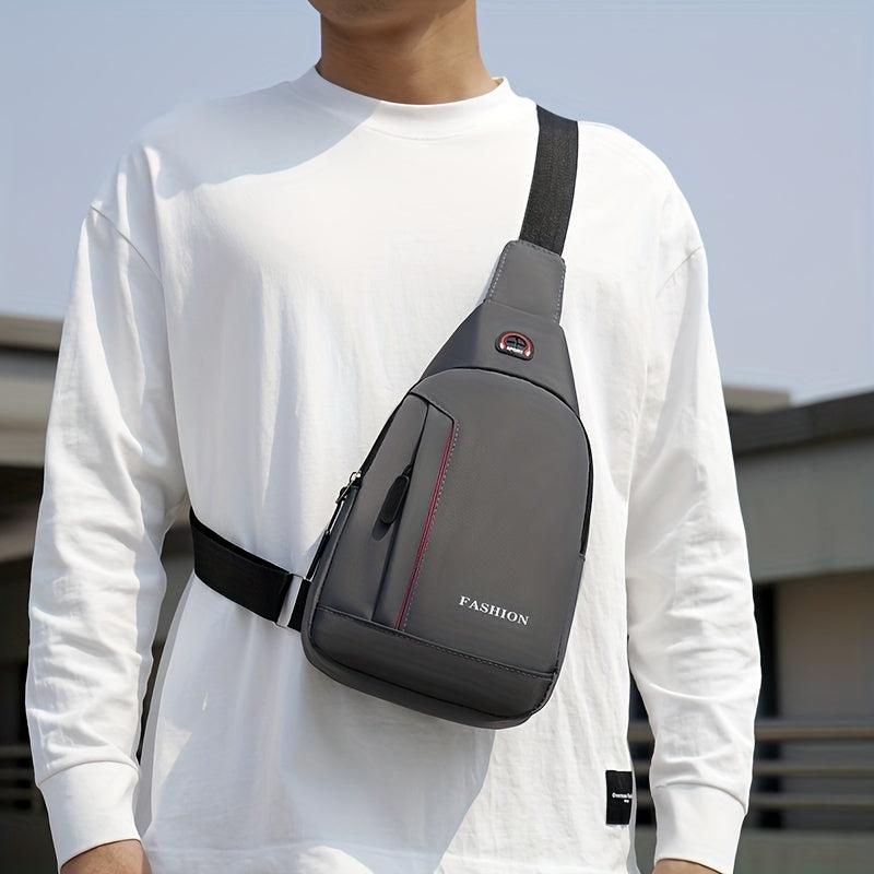 Large Capacity Casual Men's Messenger Bag Solid Chest Bag