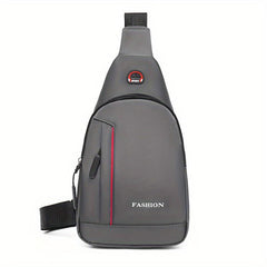 Large Capacity Casual Men's Messenger Bag Solid Chest Bag