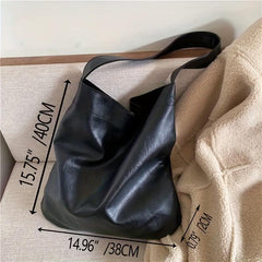 Soft Leather Shoulder Bag Large Capacity Travel Shopping Bag