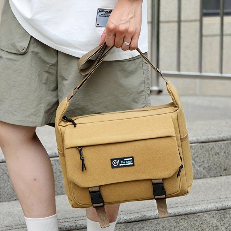 Men's Canvas Crossbody Messenger Bag with Thickened Material