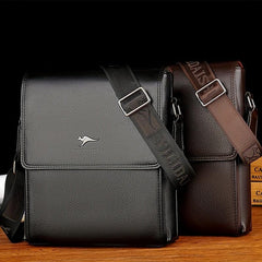 Men's PU Leather Crossbody Bag Large Capacity Casual Shoulder Bag
