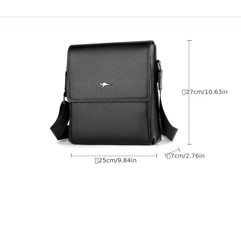 Men's PU Leather Crossbody Bag Large Capacity Casual Shoulder Bag
