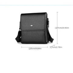Men's PU Leather Crossbody Bag Large Capacity Casual Shoulder Bag