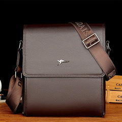 Men's PU Leather Crossbody Bag Large Capacity Casual Shoulder Bag