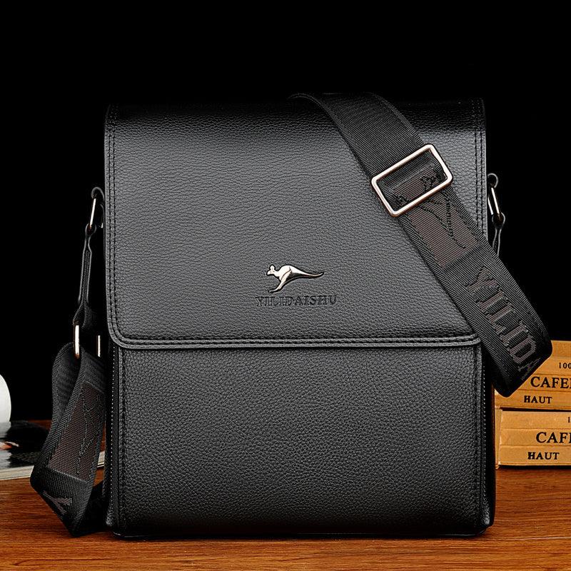 Men's PU Leather Crossbody Bag Large Capacity Casual Shoulder Bag