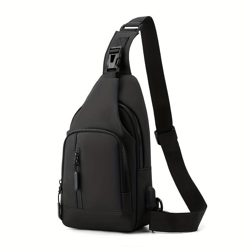 Outdoor Crossbody Bag with USB Charging - Waterproof Chest Bag