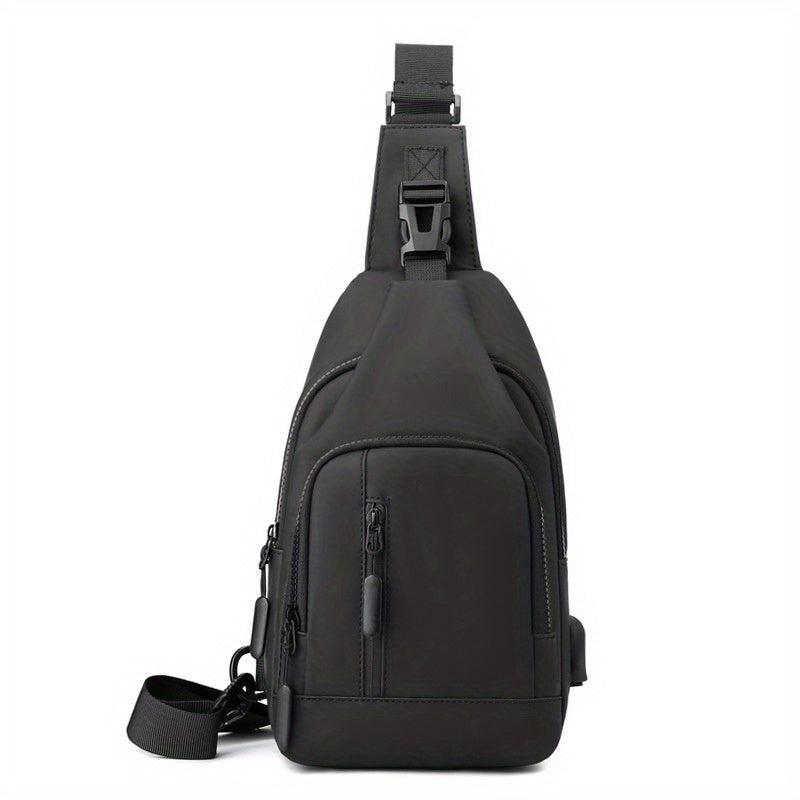 Outdoor Crossbody Bag with USB Charging - Waterproof Chest Bag