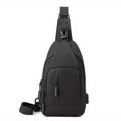 Outdoor Crossbody Bag with USB Charging - Waterproof Chest Bag