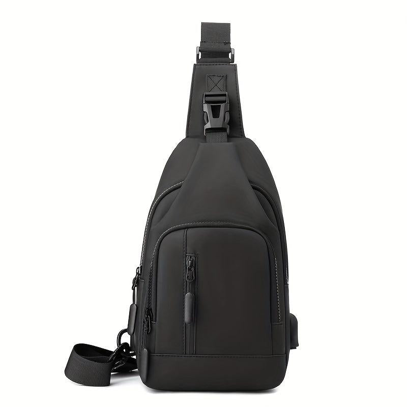 Outdoor Crossbody Bag with USB Charging - Waterproof Chest Bag