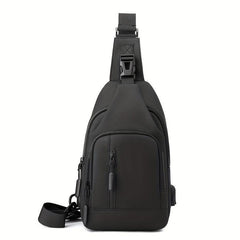 Outdoor Crossbody Bag with USB Charging - Waterproof Chest Bag