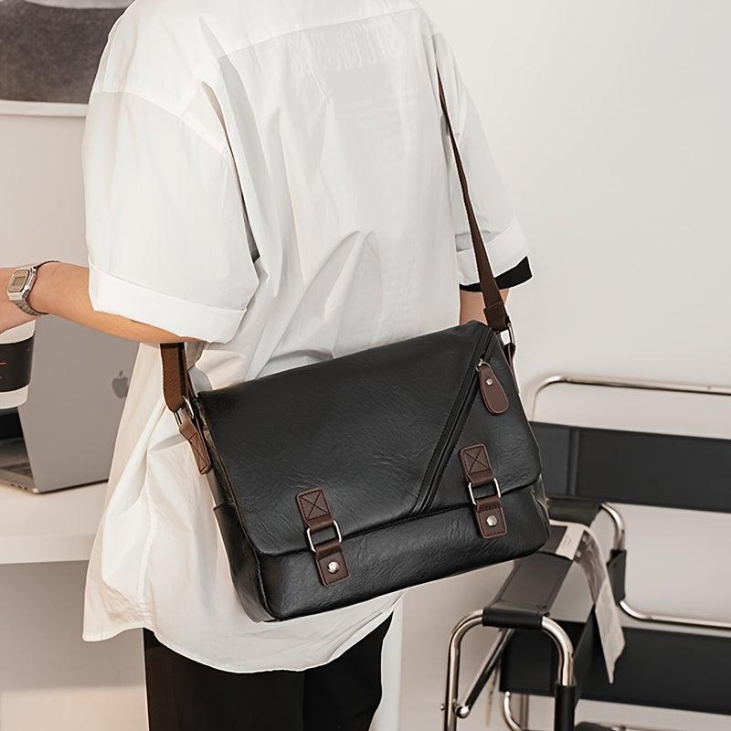 Men's PU Leather Shoulder Bag Business Casual All Match Envelope Bag