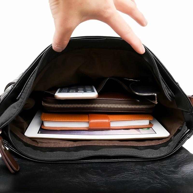 Men's PU Leather Shoulder Bag Business Casual All Match Envelope Bag