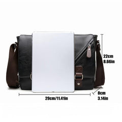 Men's PU Leather Shoulder Bag Business Casual All Match Envelope Bag