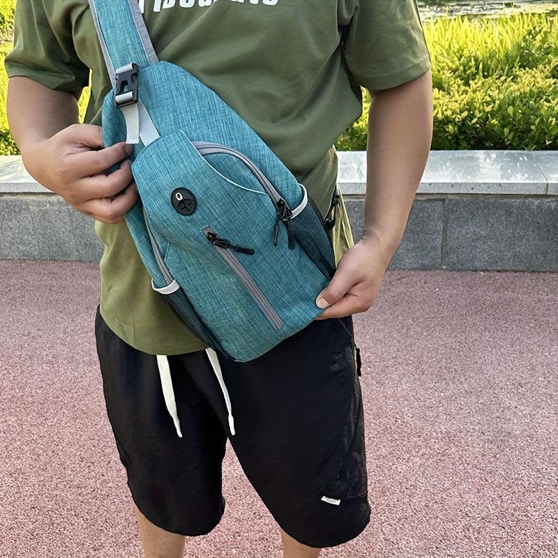 Men's Messenger Bag Outdoor Lightweight Shoulder Bag With Earphone Hole