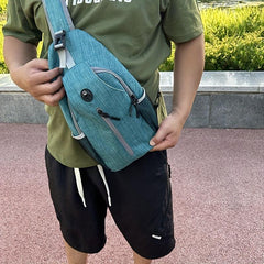 Men's Messenger Bag Outdoor Lightweight Shoulder Bag With Earphone Hole