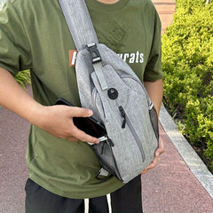 Men's Messenger Bag Outdoor Lightweight Shoulder Bag With Earphone Hole