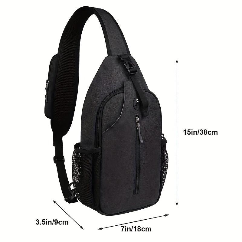 Men's Messenger Bag Outdoor Lightweight Shoulder Bag With Earphone Hole