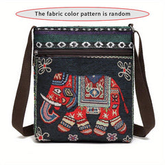 Embroidered Owl Animal Tote Bag Large Capacity Shoulder Bag