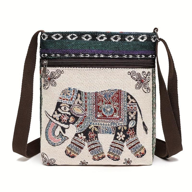 Embroidered Owl Animal Tote Bag Large Capacity Shoulder Bag