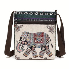 Embroidered Owl Animal Tote Bag Large Capacity Shoulder Bag