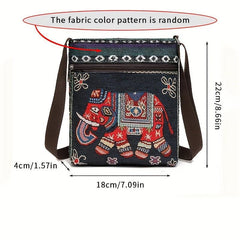Embroidered Owl Animal Tote Bag Large Capacity Shoulder Bag