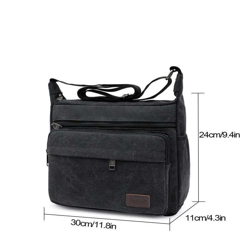 Men's Casual Canvas Tool Bag Large Portable Shoulder Diagonal Bag