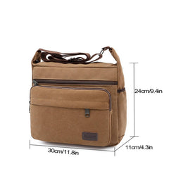 Men's Casual Canvas Tool Bag Large Portable Shoulder Diagonal Bag