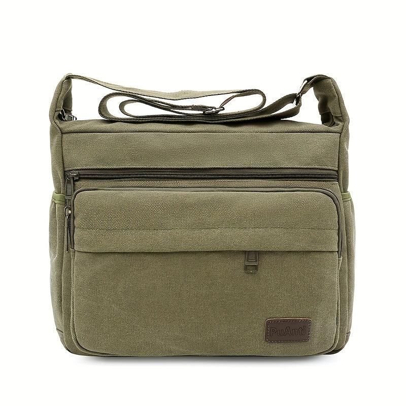 Men's Casual Canvas Tool Bag Large Portable Shoulder Diagonal Bag