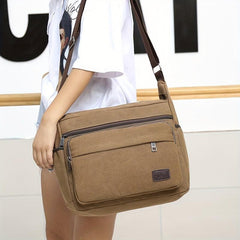 Men's Casual Canvas Tool Bag Large Portable Shoulder Diagonal Bag