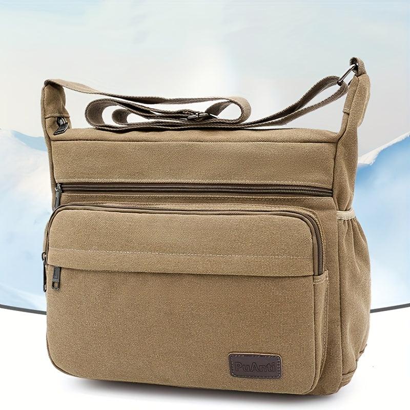 Men's Casual Canvas Tool Bag Large Portable Shoulder Diagonal Bag