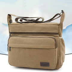 Men's Casual Canvas Tool Bag Large Portable Shoulder Diagonal Bag