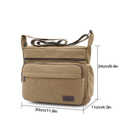 Men's Casual Canvas Tool Bag Large Portable Shoulder Diagonal Bag
