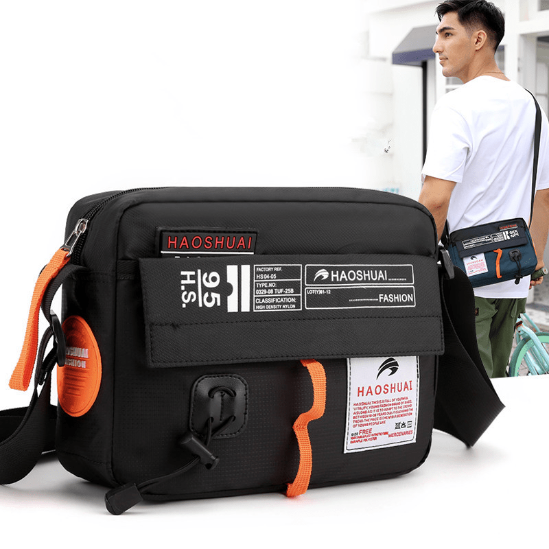 Men's Waterproof Nylon Shoulder Bag for Travel