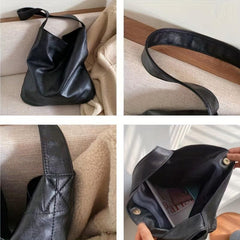 Soft Faux Leather Shoulder Bag for Men - Minimalist Tote Bag