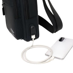 Waterproof Crossbody Bag With Earphone Hole For Men