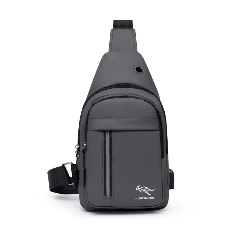 Waterproof Crossbody Bag With Earphone Hole For Men