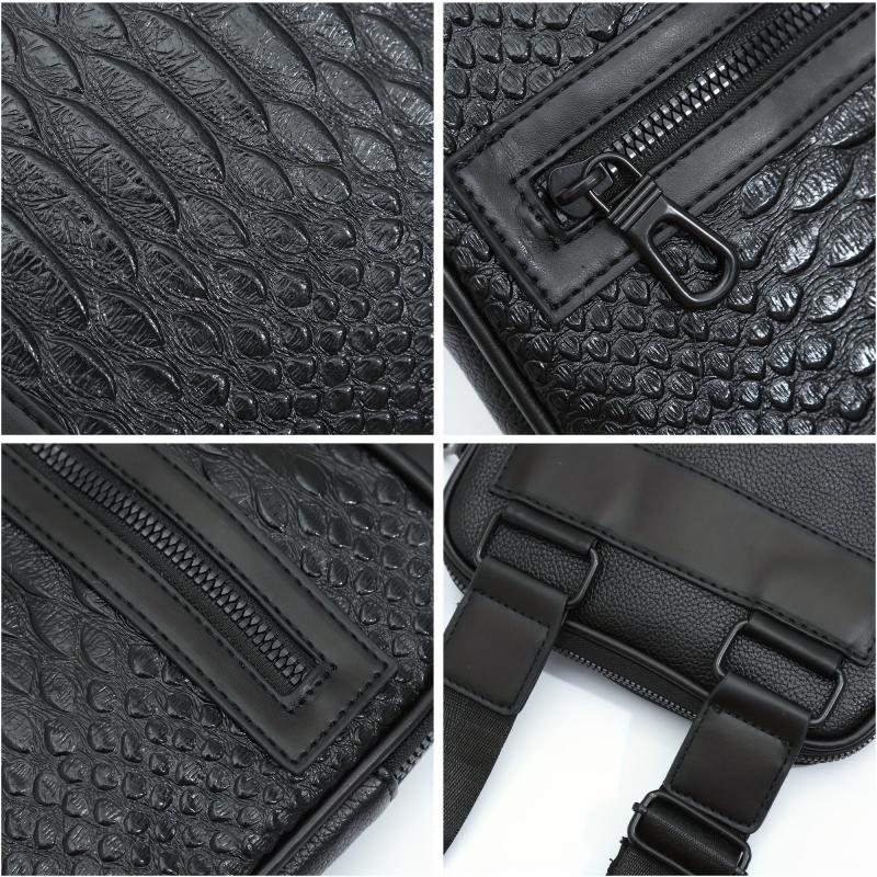 Men's Crocodile Pattern Messenger Bag Satchel