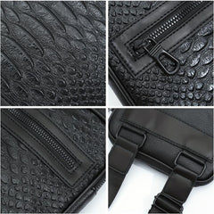 Men's Crocodile Pattern Messenger Bag Satchel