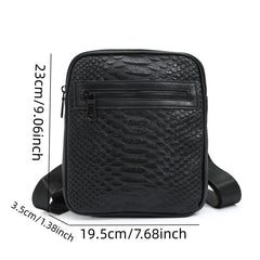 Men's Crocodile Pattern Messenger Bag Satchel