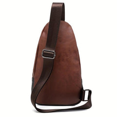 Men's Casual PU Leather Chest Bag Shoulder Bag