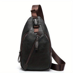Men's Casual PU Leather Chest Bag Shoulder Bag