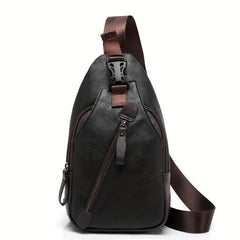 Men's Casual PU Leather Chest Bag Shoulder Bag