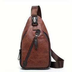 Men's Casual PU Leather Chest Bag Shoulder Bag